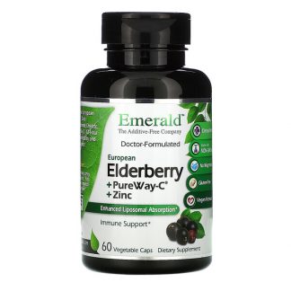 Emerald Laboratories, Elderberry + PureWay C + Zinc, 60 Vegetable Caps