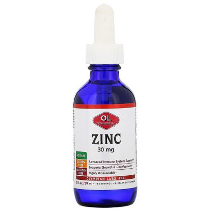 Olympian Labs, Zinc, 30 mg, 2 fl oz (59 ml)