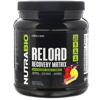 NutraBio Labs, Reload Recovery Matrix, Strawberry Lemon Bomb, 1.91 lb (868 g)