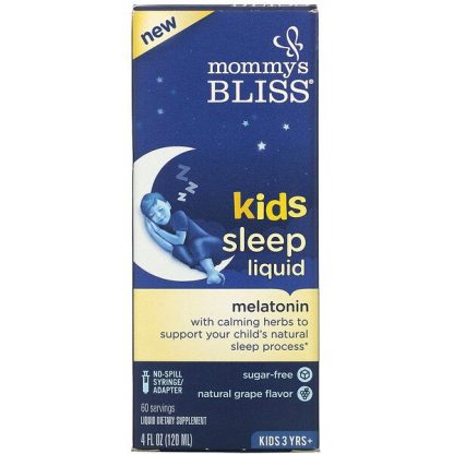 Mommy's Bliss, Kids Sleep Liquid, Melatonin, Kids 3 Yrs +, Natural Grape, 4 fl oz (120 ml)