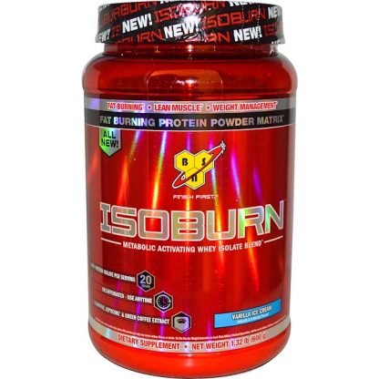 BSN, Isoburn, Metabolic Activating Whey Isolate Blend, Vanilla Ice Cream, 1.32 lb (600 g)