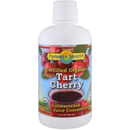 Dynamic Health Laboratories, Certified Organic Tart Cherry, 100% Juice Concentrate, Unsweetened, 32 fl oz (946 ml)