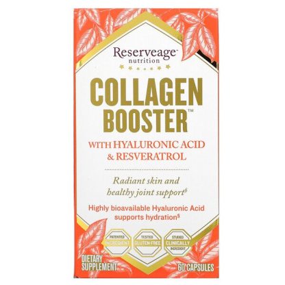 ReserveAge Nutrition, Collagen Booster with Hyaluronic Acid & Resveratrol, 60 Capsules