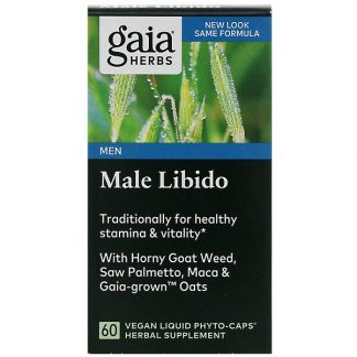 Gaia Herbs, Male Libido with Horny Goat Weed, Saw Palmetto, Maca & Gaia-Grown Oats, 60 Vegan Liquid Phyto-Caps