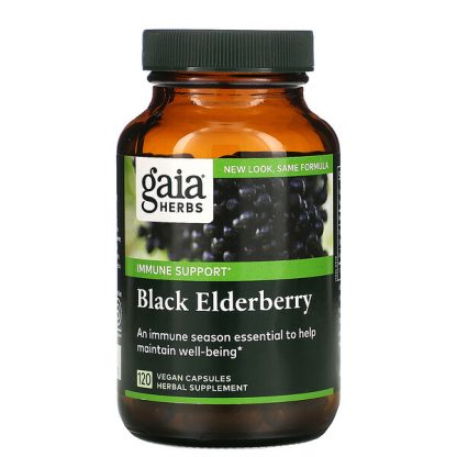 Gaia Herbs, Black Elderberry with Acerola, 120 Vegan Capsules