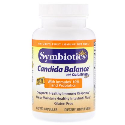 Symbiotics, Candida Balance with Colostrum Plus, 120 Veg Capsules