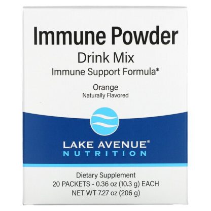 Lake Avenue Nutrition, Immune Powder Drink Mix, Orange, 20 Packets, 0.36 oz (10.3 g) Each