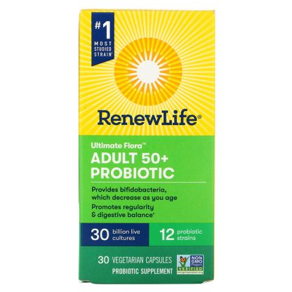 Renew Life, Ultimate Flora, Adult 50+ Probiotic, 30 Billion Live Cultures, 30 Vegetarian Capsules