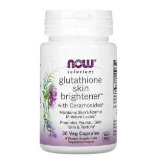 NOW Foods, Solutions, Glutathione Skin Brightener, 30 Veg Capsules