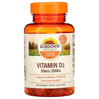 Sundown Naturals, Vitamin D3, 50 mcg (2,000 IU), 350 Softgels