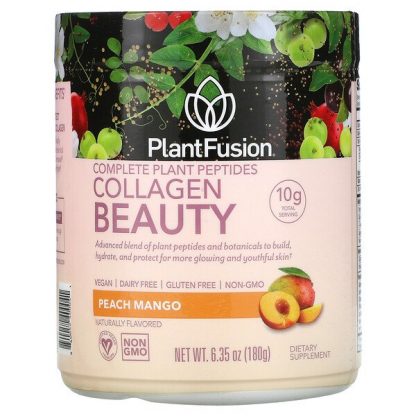 PlantFusion, Complete Plant Peptides, Collagen Beauty, Peach Mango, 6.35 oz (180 g)