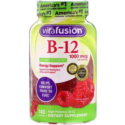 VitaFusion, B12, Natural Raspberry Flavor, 500 mcg, 140 Gummies