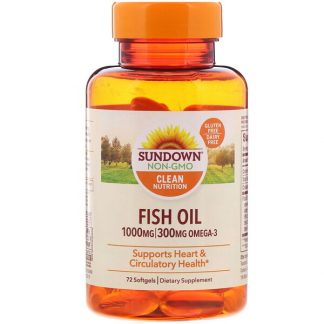 Sundown Naturals, Fish Oil, 1,000 mg, 72 Softgels