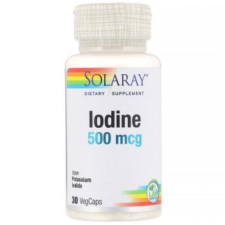 Solaray, Iodine from Potassium Iodide, 500 mcg, 30 VegCaps