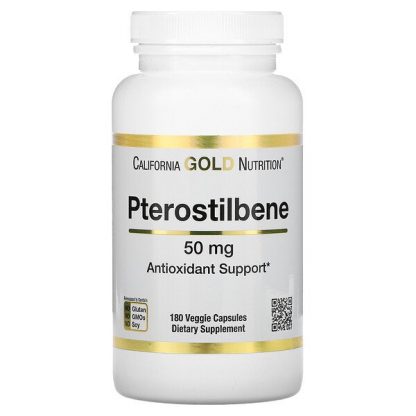 California Gold Nutrition, Pterostilbene, 50 mg, 180 Veggie Capsules