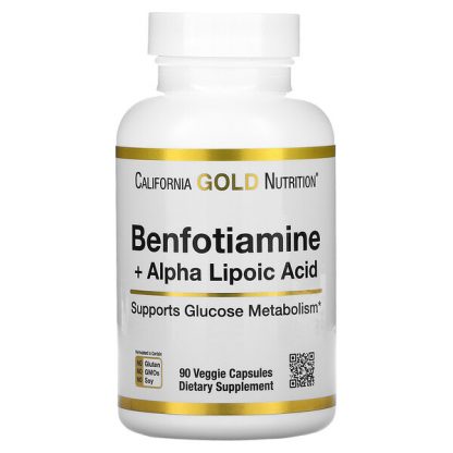 California Gold Nutrition, Benfotiamine + Alpha Lipoic Acid, 90 Veggie Capsules