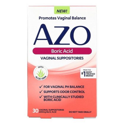 Azo, Boric Acid, Vaginal Suppositories, 600 mg, 30 Suppositories