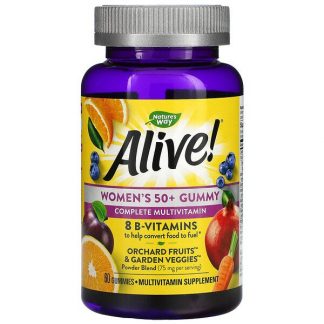 Nature's Way, Alive! Women's 50+ Gummy Complete Multivitamin, Mixed Berry, 60 Gummies