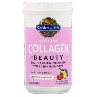 Garden of Life, Grass Fed Collagen Beauty, Strawberry Lemonade, 9.52 oz (270 g)