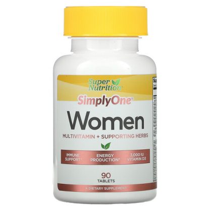 Super Nutrition, SimplyOne, Women’s Multivitamin + Supporting Herbs, 90 Tablets