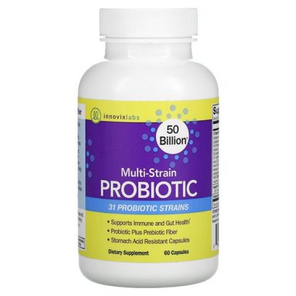 InnovixLabs, Multi-Strain Probiotic, 50 Billion, 60 Capsules