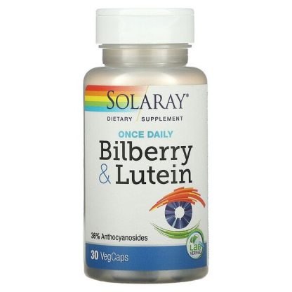 Solaray, Once Daily Bilberry & Lutein, 30 VegCaps