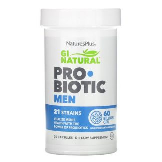 NaturesPlus, GI Natural, Probiotic Men, 60 Billion CFU, 30 Capsules