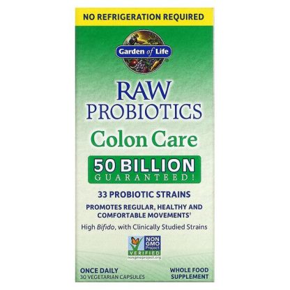 Garden of Life, RAW Probiotics, Colon Care, 30 Vegetarian Capsules