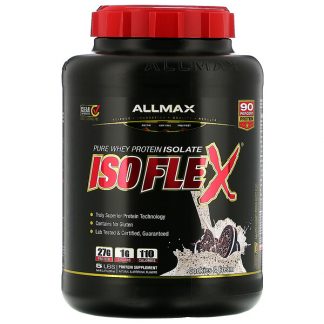 ALLMAX Nutrition, Isoflex, 100% Pure Whey Protein Isolate (WPI Ion-Charged Particle Filtration), Cookies & Cream, 5 lb (2.27 kg)