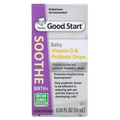 Gerber, Good Start, Soothe Baby Vitamin D & Probiotic Drops, Birth+, 0.34 fl oz (10 ml)