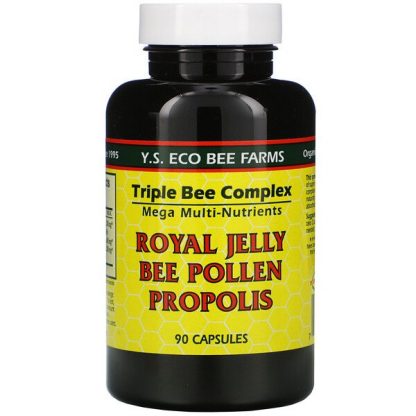 Y.S. Eco Bee Farms, Royal Jelly, Bee Pollen, Propolis, 90 Capsules