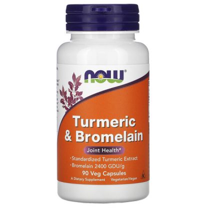 NOW Foods, Turmeric & Bromelain, 90 Veg Capsules