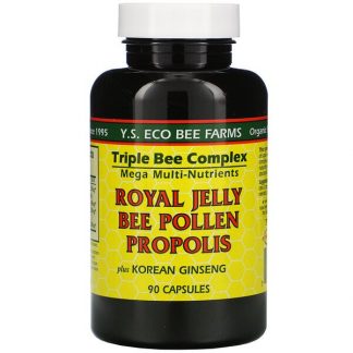 Y.S. Eco Bee Farms, Royal Jelly, Bee Pollen, Propolis, Plus Korean Ginseng, 90 Capsules