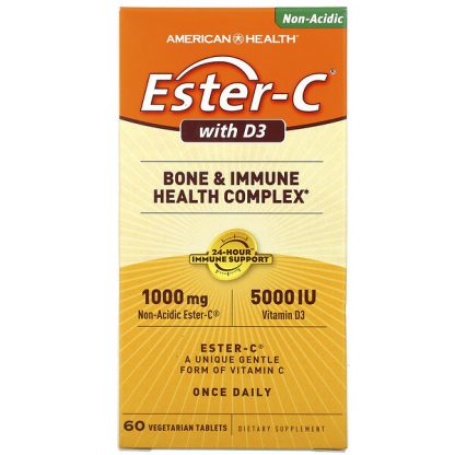 American Health, Ester-C with D3, 60 Vegetarian Tablets