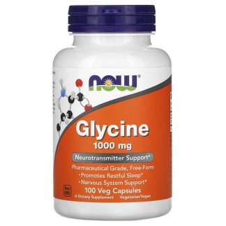 NOW Foods, Glycine, 1,000 mg, 100 Veg Capsules