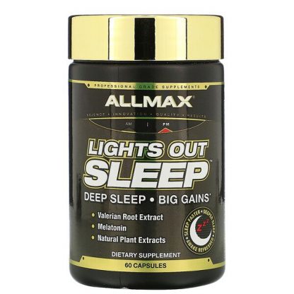 ALLMAX Nutrition, Lights Out Sleep, Melatonin + GABA + Valerian Root, 60 Vegan Capsules