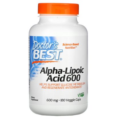 Doctor's Best, Alpha-Lipoic Acid 600, 600 mg, 180 Veggie Caps