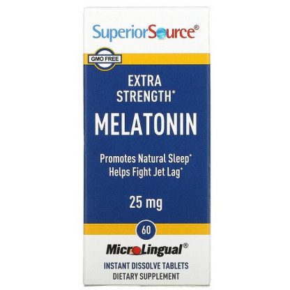 Superior Source, Extra Strength Melatonin, 25 mg, 60 MicroLingual Instant Dissolve Tablets