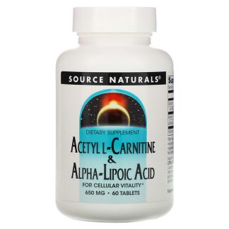 Source Naturals, Acetyl L-Carnitine & Alpha-Lipoic Acid, 650 mg, 60 Tablets