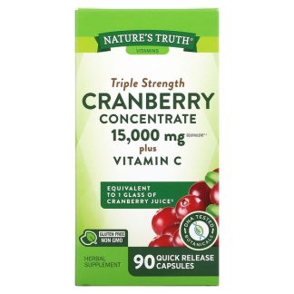 Nature's Truth, Triple Strength Cranberry Concentrate Plus Vitamin C, 15,000 mg, 90 Quick Release Capsules