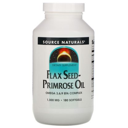 Source Naturals, Flax Seed-Primrose Oil, 1,300 mg, 180 Softgels