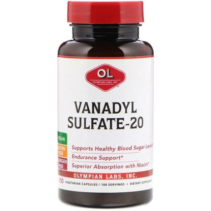 Olympian Labs, Vanadyl Sulfate-20, 100 Vegetarian Capsules