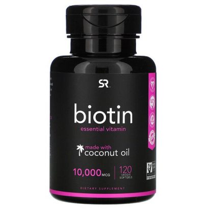 Sports Research, Biotin with Coconut Oil, 10,000 mcg, 120 Veggie Softgels