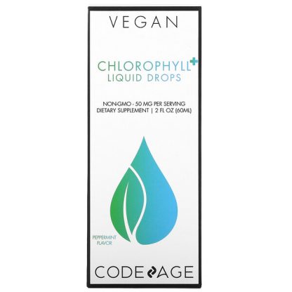 CodeAge, Vegan Chlorophyll+ Liquid Drops, Peppermint, 50 mg, 2 fl oz (60 ml)