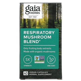 Gaia Herbs, Respiratory Mushroom Blend, 40 Vegan Capsules