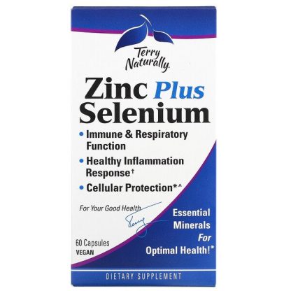 Terry Naturally, Zinc Plus Selenium, 60 Vegan Capsules