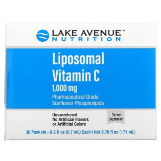 Lake Avenue Nutrition, Liposomal Vitamin C, Unsweetened, 1,000 mg, 30 Packets, 0.2 oz (5.7 ml) Each