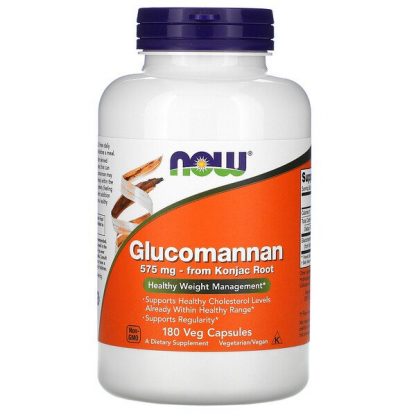 NOW Foods, Glucomannan, 575 mg, 180 Veg Capsules