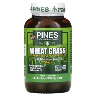 Pines International, Wheat Grass, 500 mg, 500 Tablets