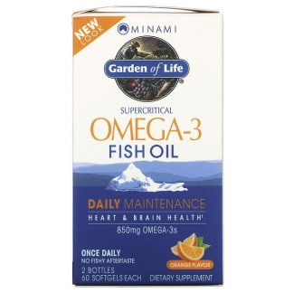 Minami Nutrition, Supercritical Omega-3 Fish Oil, Orange , 850 mg, 2 Bottles, 60 Softgels Each